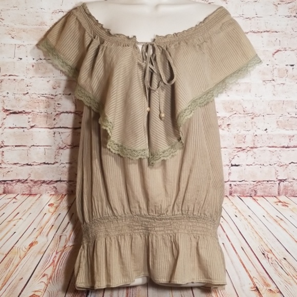 Love Stitch Tops - Love Stitch| Off The Shoulder Peasant Top NWOT